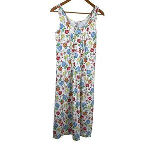 Cotn Women's Cottage Core Prairie Boho Floral Ladybug Bee Dress Multicolor Sz S
